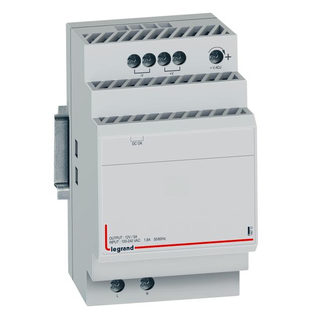 MODUŁOWY JEDNOFAZOWY ZASILACZ IMPULSOWY DC 12V - 54W, Legrand