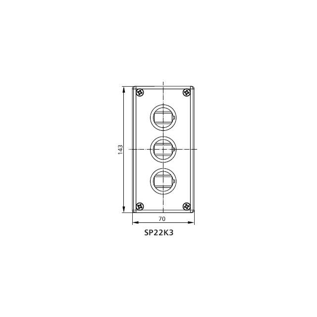 KASETA KOMPLETNA 3-OTWOROWA BEZ WYPOSAŻENIA