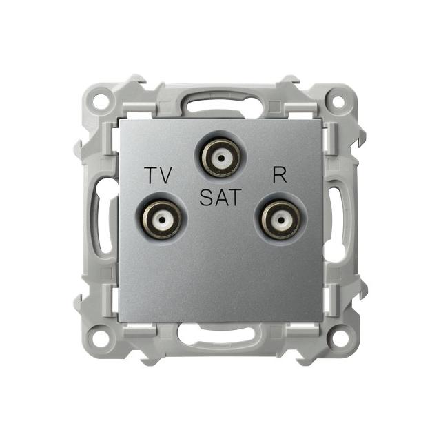 SZAFIR Gniazdo RTV-SAT końcowe - kolor srebro