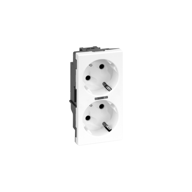 Simon Connect Gniazdo podwójne S500 Schuko 2x230V 16A z sygnalizacją śrubowe czerwony 50010472-037 50010472-030 KONTAKT