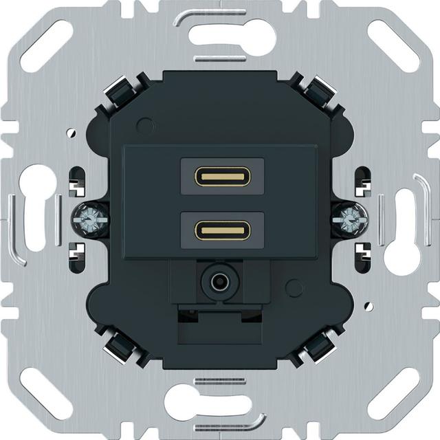 one.platform Mechanizm gniazda ładowania USB C+C /20W PD, antracyt mat