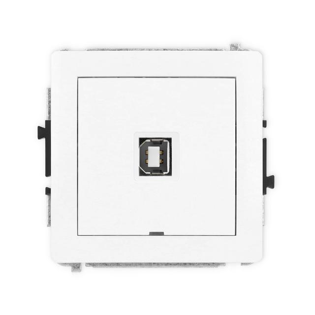 DECO Mechanizm gniazda pojedynczego USB A-B 2.0, bez pola opisowego biały