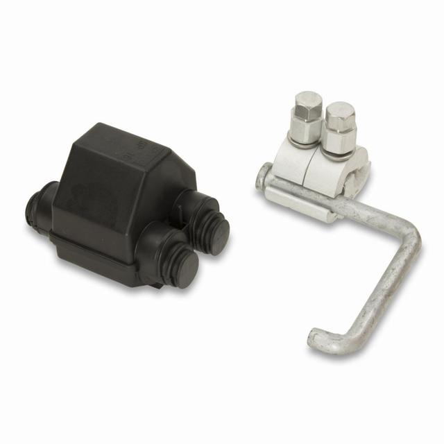 Zacisk z rożkiem do zakładania uziemiaczy na zwodach pionowych