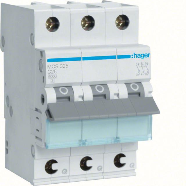 MCB Wyłącznik nadprądowy 6kA 3P C 25A QuickConnect MCS325 HAGER
