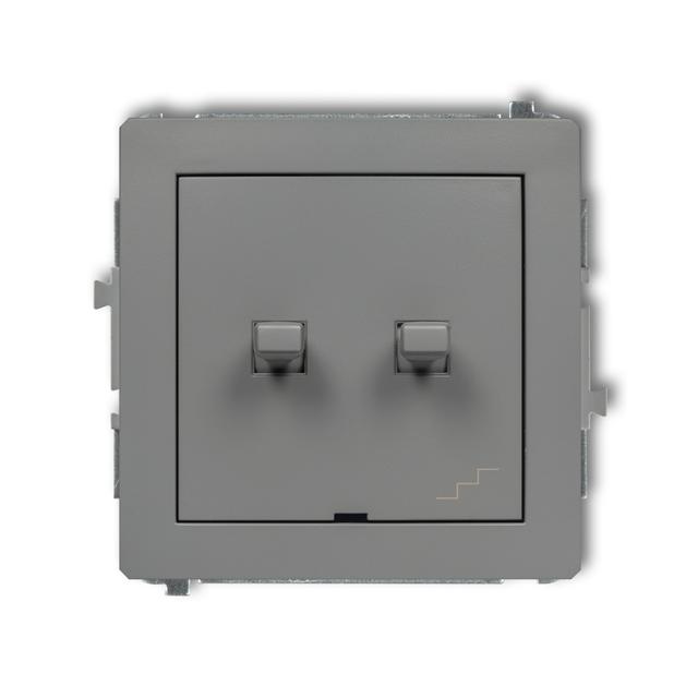 DECO Mechanizm łącznika jednobiegunowego ze schodowym (osobne zasilanie) w stylu amerykańskim szary