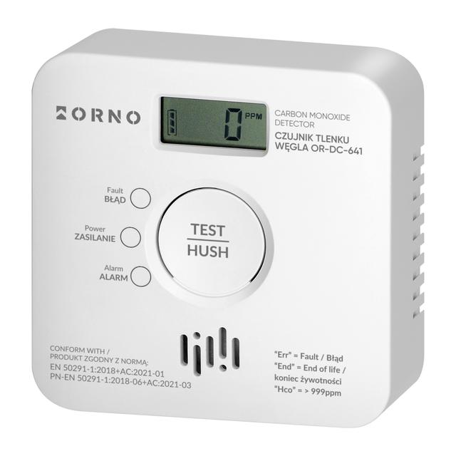 Bateryjny czujnik tlenku węgla (czadu) 2xAA, żywotność sensora 10lat, Tuya Smart Wi-Fi OR-DC-641 ORNO