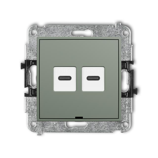 ICON Gniazdo podwójne 2xUSB typ C-C szałwiowy 61IGUSBBO-8 KARLIK
