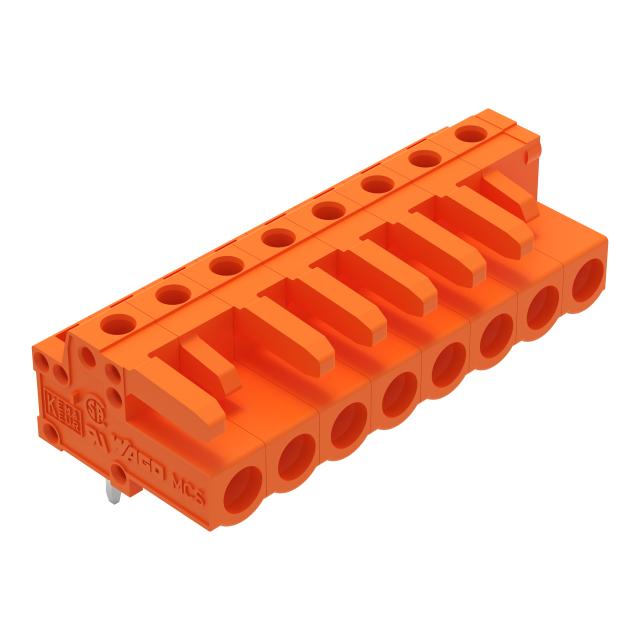 MCS-MIDI Classic gniazdo kątowe 8-bieg. pomarańczowe raster 5,08 mm /50szt./ WAGO