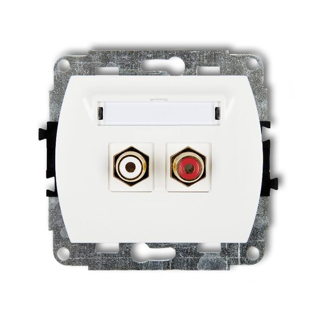 TREND Mechanizm gniazda podwójnego RCA (typu cinch - biały i czerwony, pozłacany) biały