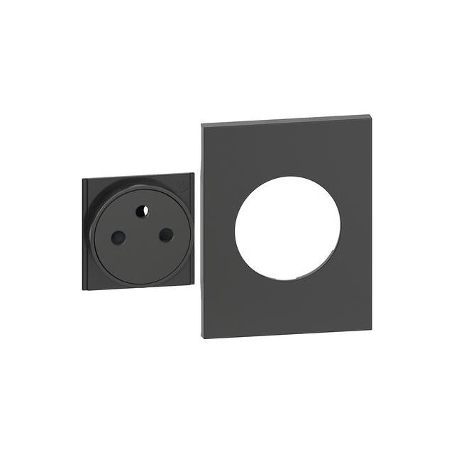 LIVING NOW - PLAKIETKA GNIAZDA PŁASKIEGO 2P+Z - 3 MODUŁY - CZERŃ, Bticino