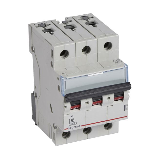 WYŁĄCZNIK NADPRĄDOWY S 303 3P D 6A 6000A SERII TX3, Legrand