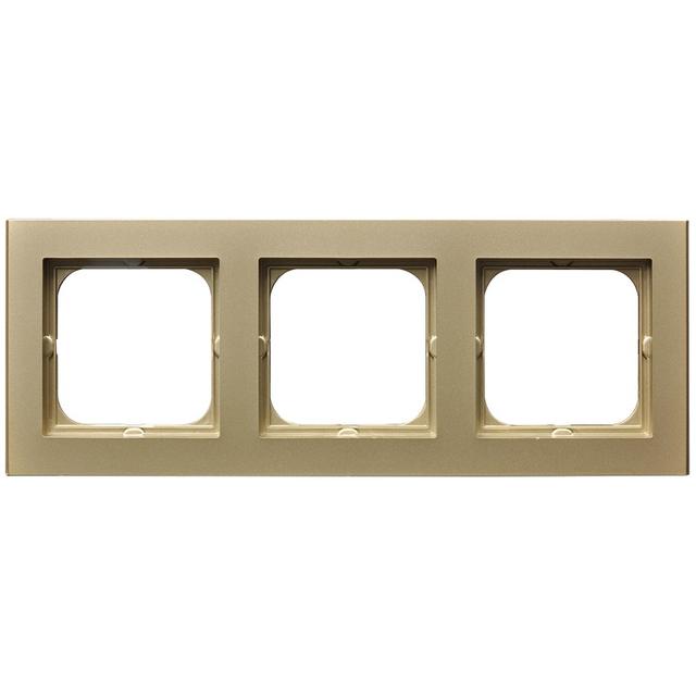 SONATA Ramka potrójna - kolor szampański złoty