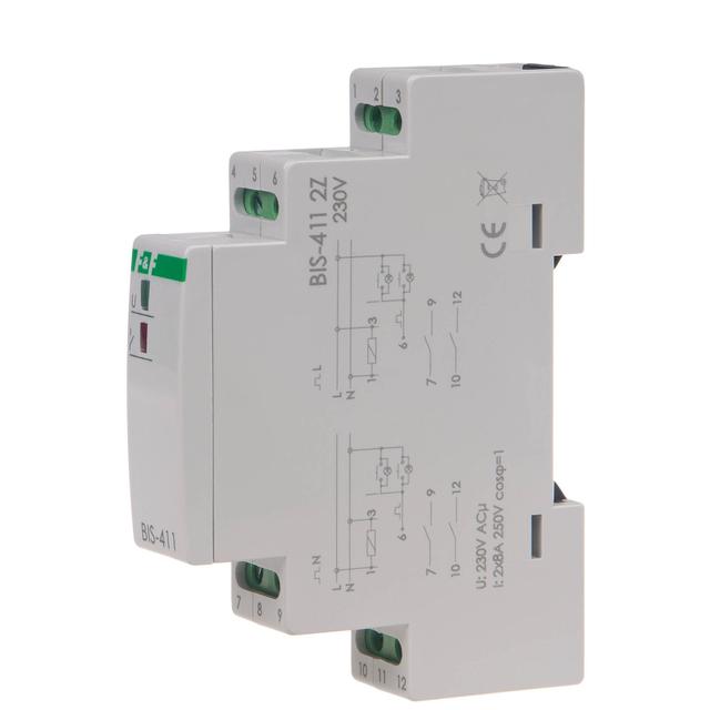 Przekaźnik bistabilny 230V 2Z BIS-411 2Z montaż na szynie DIN BIS-411-2Z F&F