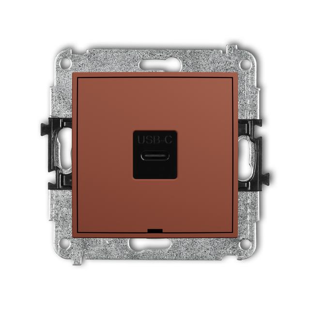 ICON Gniazdo pojedyncze 1xUSB typ C-C terakota 63IGUSBBO-7 KARLIK