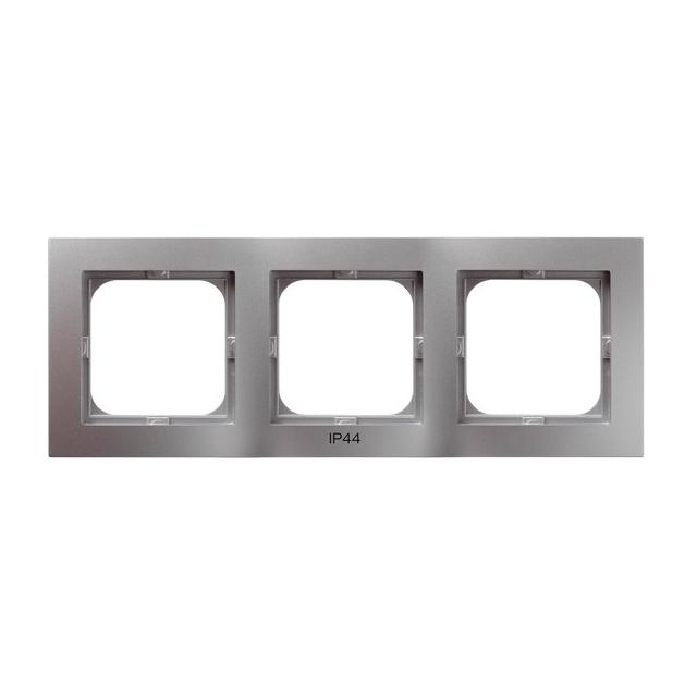AS Ramka potrójna do łączników IP-44 - kolor srebro