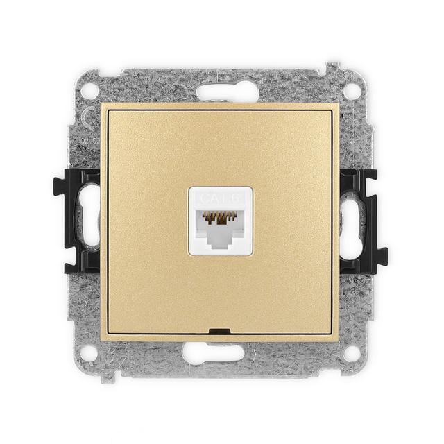 ICON Mechanizm gniazda komputerowego pojedynczego 1xRJ45, kat. 6A, 8-stykowy, bez pola opisowego zło