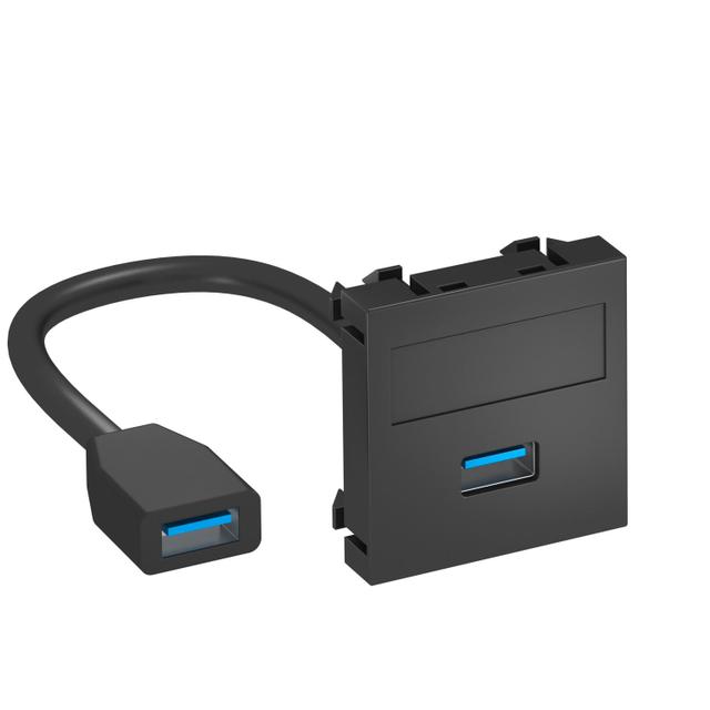 MTG-U3A F SWGR1, Wspornik multimedia USB 3.0 A-A, z kbl., gn.-gn.