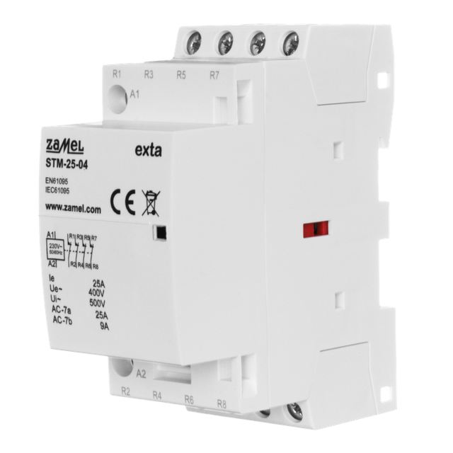 STYCZNIK MODUŁOWY INSTALACYJNY 25A, 4xNC, 230V AC, TYP: STM-25-04