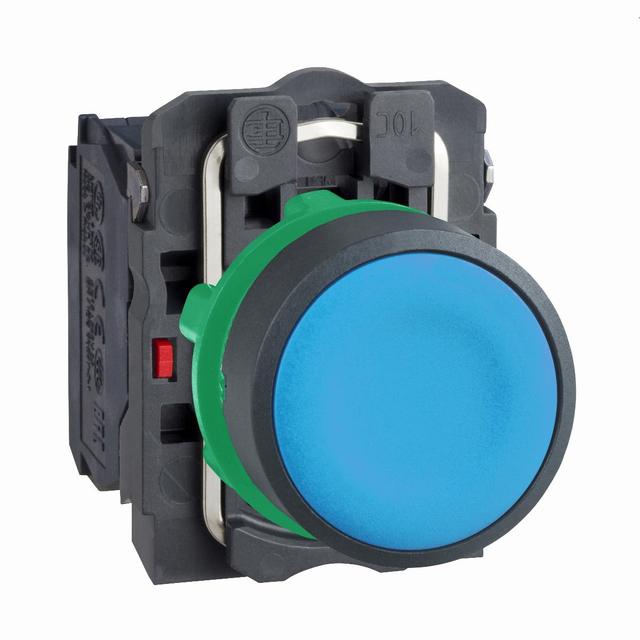 Harmony XB5 Niebieski przycisk kompletny fi22 samopowrotn. 1Z+1R nieoznakowany XB5AA65 Schneider