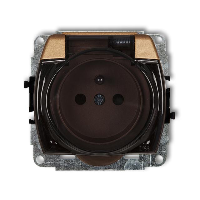 TREND Mechanizm gniazda bryzgoszczelnego z uziemieniem 2P+Z (klapka dymna, przesłony torów prądowych