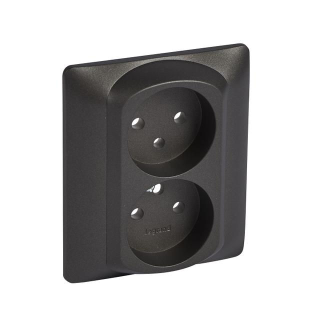 SISTENA LIFE PLAKIETKA CHOCO DO GNIAZDA PODWÓJNEGO 2P+Z, Legrand