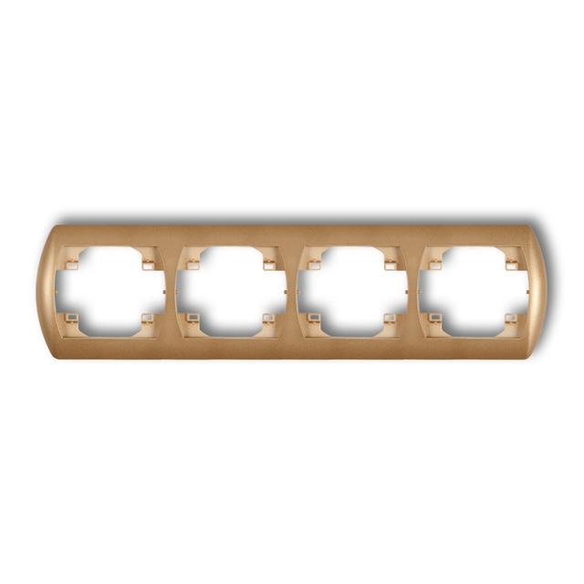TREND Ramka pozioma poczwórna złoty metalik