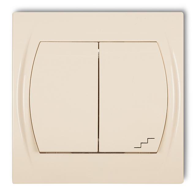 LOGO Łącznik pojedynczy ze schodowym podświetlany (wspólne zasilanie) beżowy 1LWP-10L.1 KARLIK