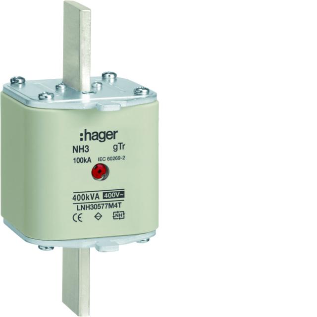Wkładka bezp. nożowa NH3 wsk.podw. uchwyt nieiz. gTr 577A 400VAC LNH30577M4T HAGER