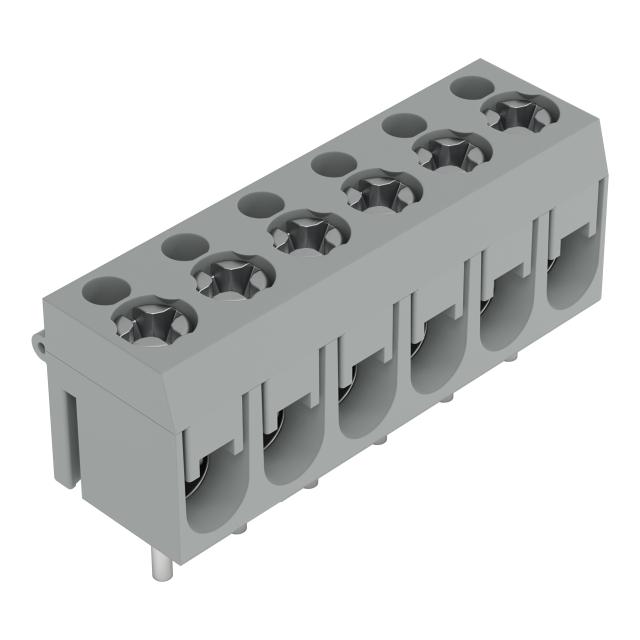 Złączka śrubowa do płytek drukowanych 6‑torowa szara raster 5mm 237‑136 /100szt./ WAGO