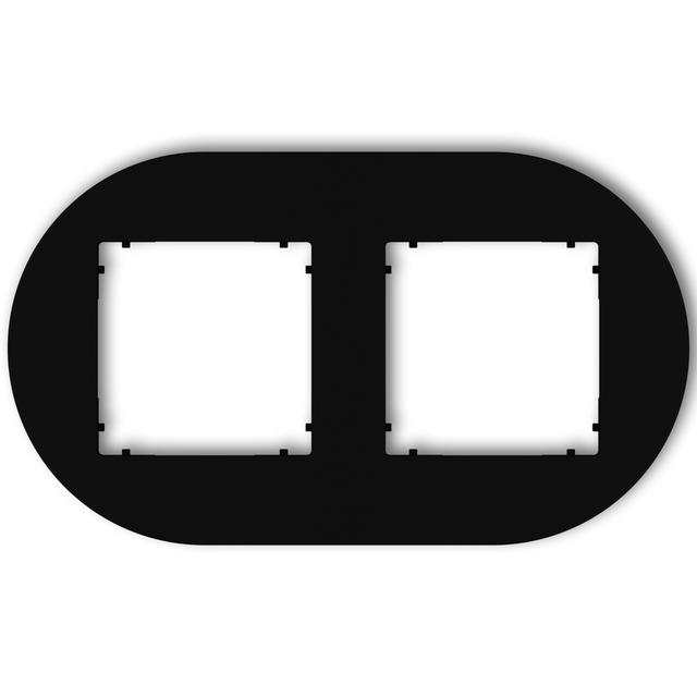 MINI Ramka uniwersalna podwójna okrągła z tworzywa czarny mat