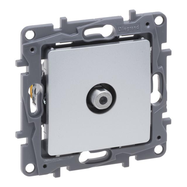 NILOE SELECTION - GNIAZDO TV -  TYPU F  KOŃCOWE DO INSTALACJI TYPU GWIAZDA 1 DB ALUMINIUM, Legrand