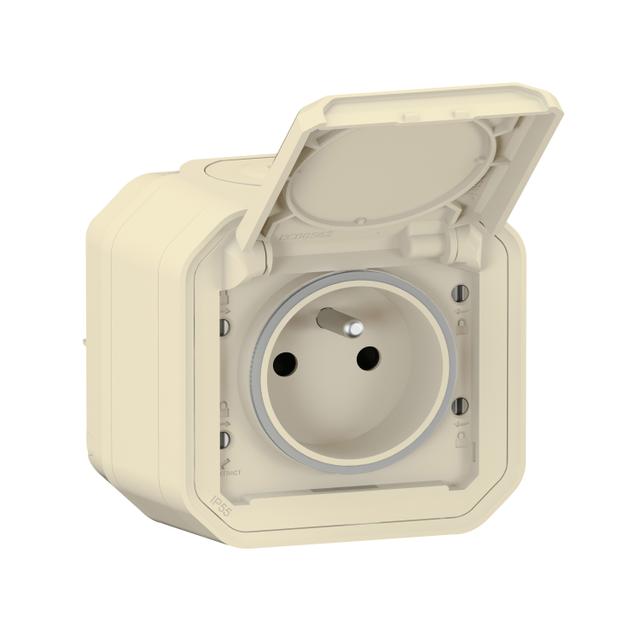 NOWE PLEXO - GNIAZDO 2P+Z ZACISKI AUTO KOMPLET NATYNKOWY 16 A - 250 V PIASKOWE 069776L LEGRAND