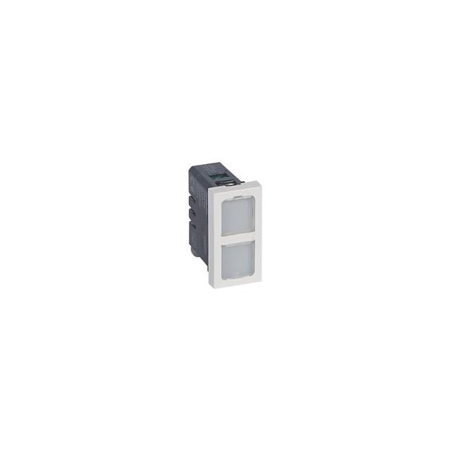 MOSAIC LAMPA SYGNALIZACYJNA PODWÓJNA PŁASKA - 1 MODUŁ ANTYBAKTERYJNA 0,2W 12-24V, Legrand