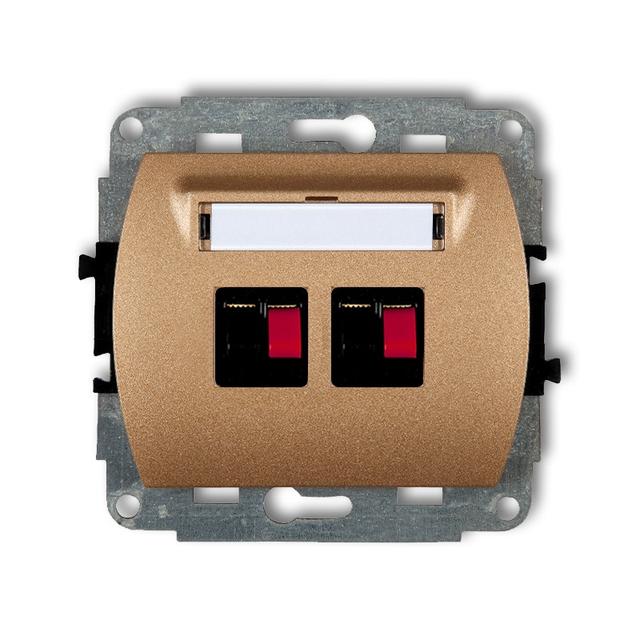 TREND Mechanizm gniazda głośnikowego podwójnego złoty metalik