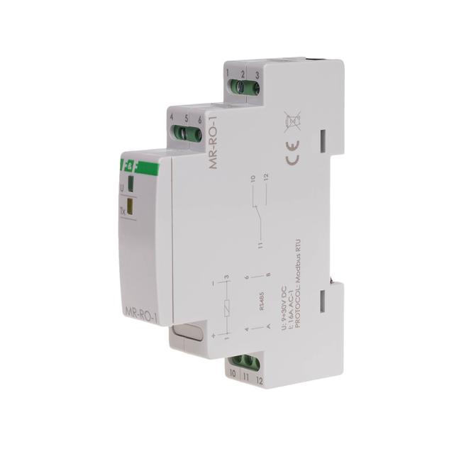 Moduł rozszerzeń wyjść przekaźnikowych z wyjściem MODBUS RTU 1-kanałowy styk 1P 16A 1 moduł MAX-MR-RO-1 F&F