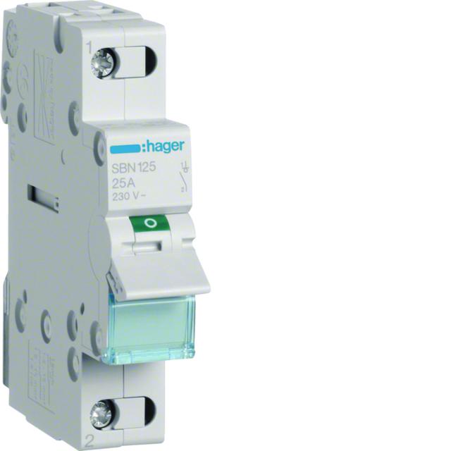 Modułowy rozłącznik izolacyjny 1P 25A 230VAC SBN125 HAGER