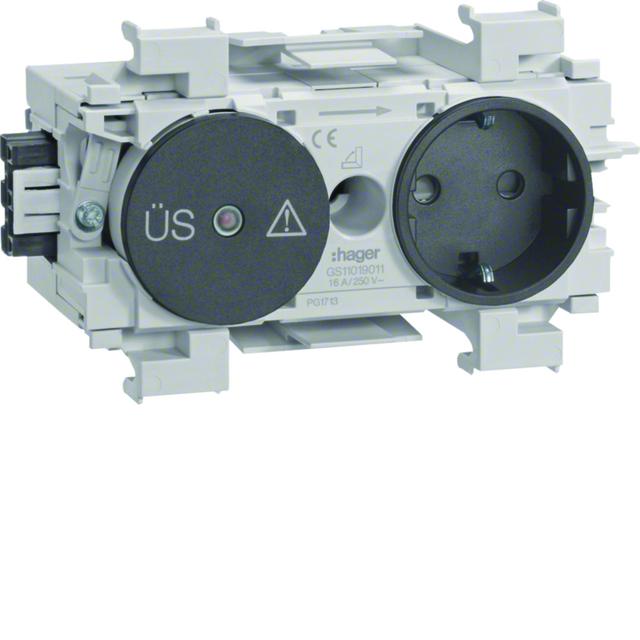 tehalit.WA Gniazdo SCHUKO z ogranicz. przeciwprzep. WAGO montaż kraw. antracyt GS12019011 HAGER