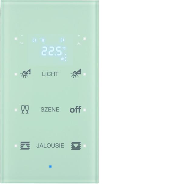 BERKER KNX TS Sensor dotykowy potrójny z regulatorem temperatury konfigurowalny szkło biały 75643130 HAGER