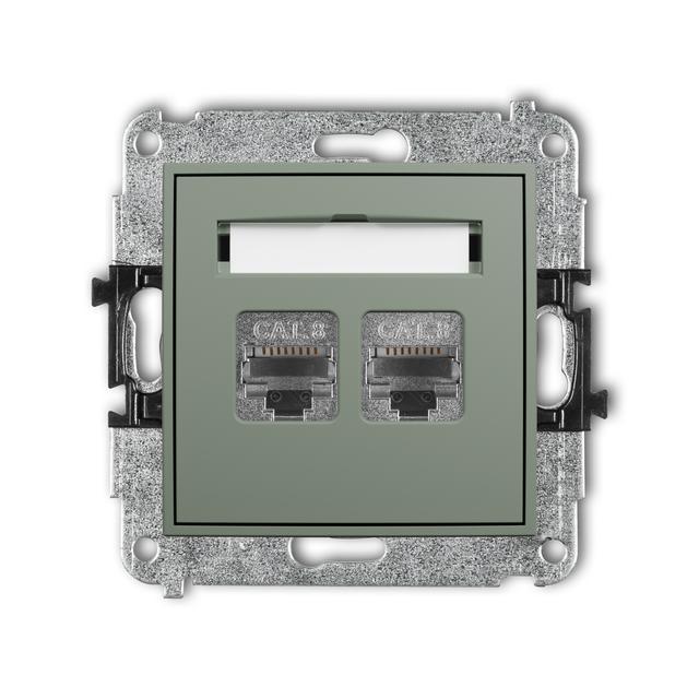 ICON Mechanizm gniazda komputerowego podwójnego 2xRJ45, kat. 8, ekranowany, 8-stykowy szałwiowy