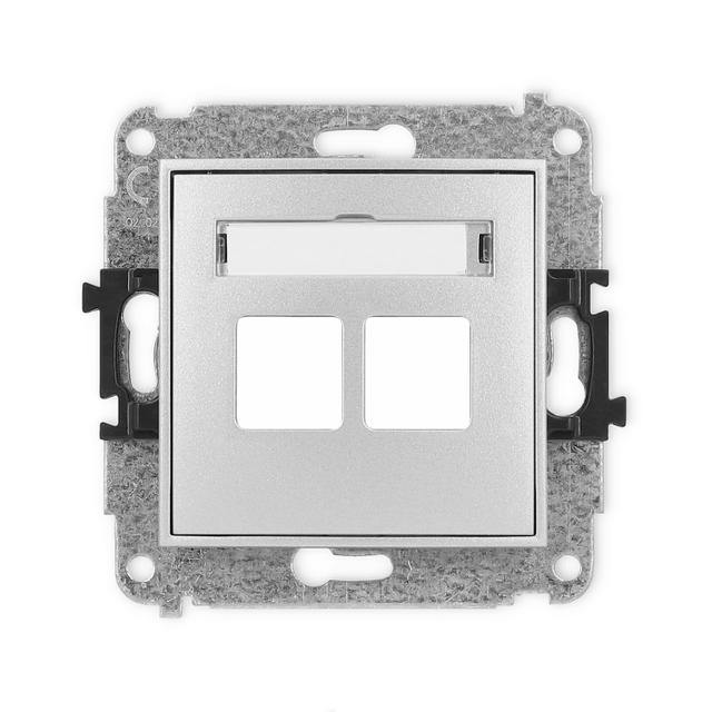 MINI Gniazdo antenowe multimedialne podwójne bez modułu (standard Keystone) srebrny metalik 7MGM-2P KARLIK