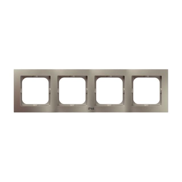 AS Ramka poczwórna do łączników IP-44 - kolor satyna light