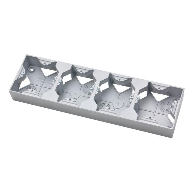 IMPRESJA Puszka instalacyjna poczwórna - kolor srebro