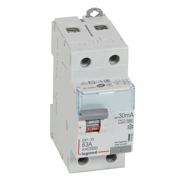 Wyłącznik Różnicowoprądowy P 302 2P 63A 30Ma Typ F (Hpi) DX3 411592 LEGRAND
