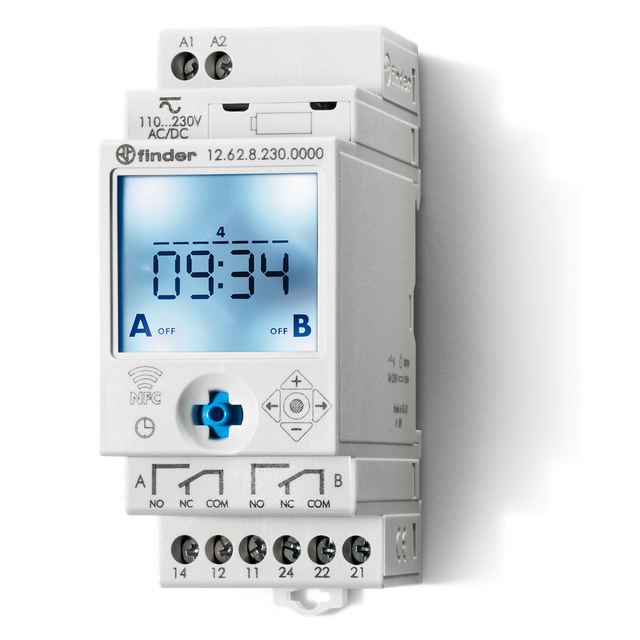Zegar sterujący serii 12: 2P 16A 110…230V AC/DC 12.62.8.230.0000 /5szt./ FINDER