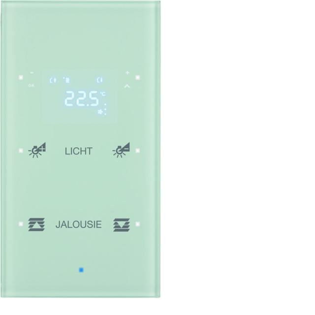 BERKER KNX TS Sensor dotykowy podwójny z regulatorem temperatury konfigurowalny szkło biały 75642130 HAGER