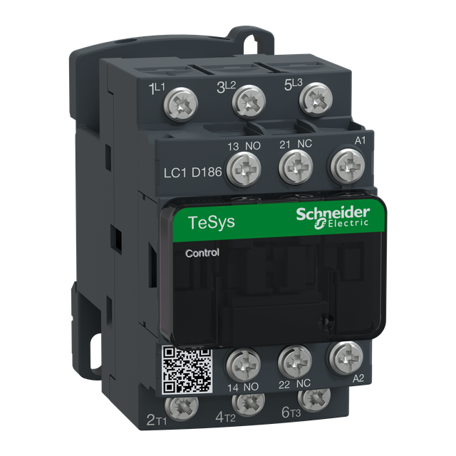Stycznik mocy I= 18A AC-3 styki pom. 1NC+1NO nap. cewki 24 V AC LC1D186B7 SCHNEIDER