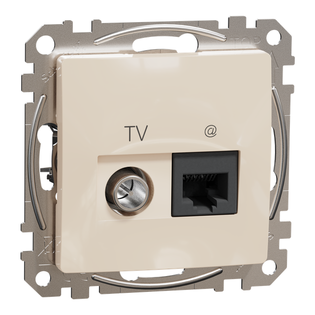 Sedna Design & Elements Gniazdo komputerowe-antenowe TV+RJ45 kat. 6 UTP beżowy SDD112469T Schneider