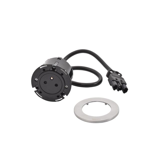 INCARA: DISQ 60 - 2P+Z - 0,5 M WIELAND-METAL/CZARNY, Legrand