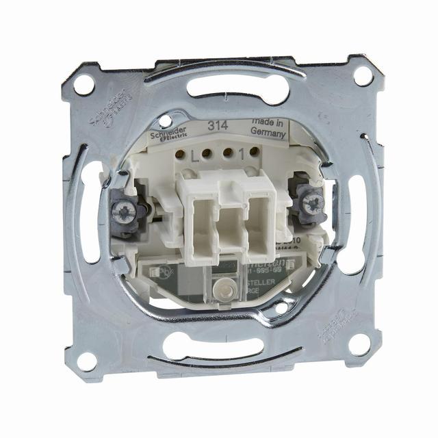 Merten, mechanizm łącznika schodowego z sygnalizacją załączenia, podtynkowy, zaciski bezśrubowe MTN3