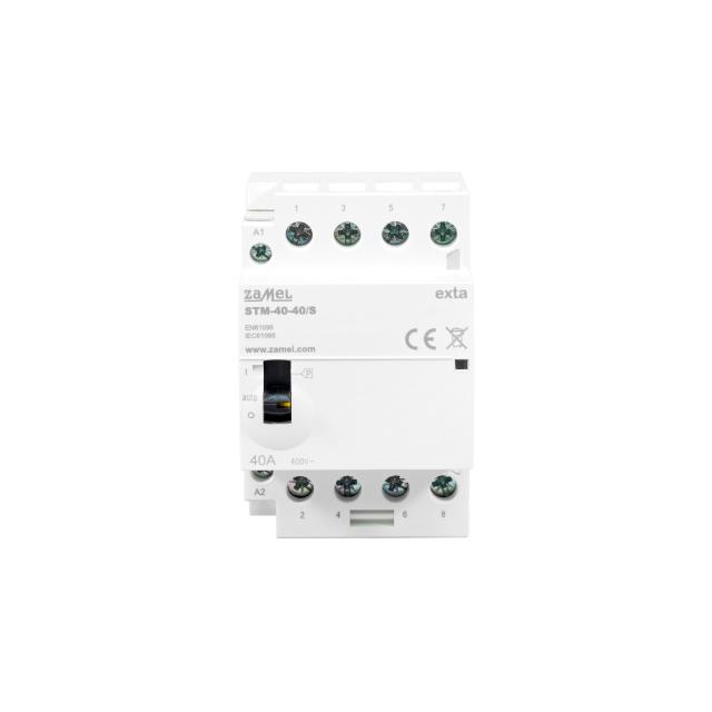 STYCZNIK MODUŁOWY ZE STEROWANIEM RĘCZNYM, INSTALACYJNY 40A, 4xNO, 230V AC, TYP: STM-40-40/S